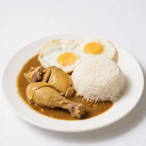咖喱雞脾雙蛋飯